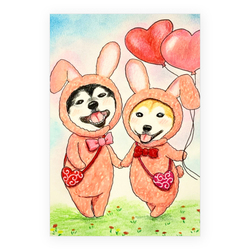 ももちゃんひなちゃん（背景あり）